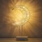 Ramadan Decorations Moon Table Lamp, Moon Shape Rattan Ramadan Desk Lamp Battery Powered Light, Winding Thread LED Crescent Light for Home Bedroom Bedside Desktop Eid Mubarak Decorations